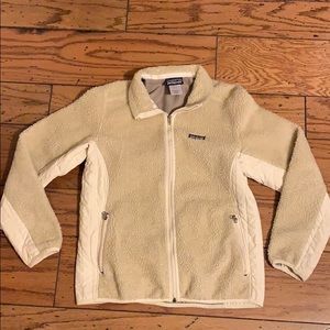 Patagonia fuzzy cream coat